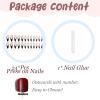 imageBABALAL Press on Nails Long Stiletto Fake Nails Blue Acrylic Nails with Glue Sliver Chrome Y2k Nail Supplies Heart 24Pcs Almond Stick on False Nails with Charm for Women Girls HandmadeBNN12