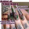 imageBABALAL Press on Nails Long Stiletto Fake Nails Blue Acrylic Nails with Glue Sliver Chrome Y2k Nail Supplies Heart 24Pcs Almond Stick on False Nails with Charm for Women Girls HandmadeBNN02spider
