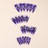 imageBABALAL Press on Nails Long Stiletto Fake Nails Blue Acrylic Nails with Glue Sliver Chrome Y2k Nail Supplies Heart 24Pcs Almond Stick on False Nails with Charm for Women Girls HandmadeBNN04