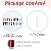 imageBABALAL Press on Nails Long Stiletto Fake Nails Blue Acrylic Nails with Glue Sliver Chrome Y2k Nail Supplies Heart 24Pcs Almond Stick on False Nails with Charm for Women Girls HandmadeBNN02