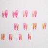 imageBABALAL Press on Nails Long Stiletto Fake Nails Blue Acrylic Nails with Glue Sliver Chrome Y2k Nail Supplies Heart 24Pcs Almond Stick on False Nails with Charm for Women Girls HandmadeBNN06