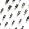 imageBABALAL Press on Nails Long Stiletto Fake Nails Blue Acrylic Nails with Glue Sliver Chrome Y2k Nail Supplies Heart 24Pcs Almond Stick on False Nails with Charm for Women Girls HandmadeBNN02spider