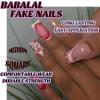 imageBABALAL Square Press on Nails Medium Fake Nails Pink Leopard French Tip Glue on Nails Y2K Artificial Nails 3d Flower Handmade Acrylic Nails with Charm 24Pcs Squoval Full Cover Nails for Women GirlsBNO06