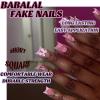 imageBABALAL Square Press on Nails Medium Fake Nails Pink Leopard French Tip Glue on Nails Y2K Artificial Nails 3d Flower Handmade Acrylic Nails with Charm 24Pcs Squoval Full Cover Nails for Women GirlsBNO04