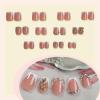 imageBABALAL Square Press on Nails Medium Fake Nails Pink Leopard French Tip Glue on Nails Y2K Artificial Nails 3d Flower Handmade Acrylic Nails with Charm 24Pcs Squoval Full Cover Nails for Women GirlsBNO05