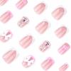 imageBABALAL Square Press on Nails Medium Fake Nails Pink Leopard French Tip Glue on Nails Y2K Artificial Nails 3d Flower Handmade Acrylic Nails with Charm 24Pcs Squoval Full Cover Nails for Women GirlsBNO04