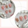 imageBABALAL Square Press on Nails Medium Fake Nails Pink Leopard French Tip Glue on Nails Y2K Artificial Nails 3d Flower Handmade Acrylic Nails with Charm 24Pcs Squoval Full Cover Nails for Women GirlsBNO05