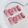 imageBABALAL Square Press on Nails Medium Fake Nails Pink Leopard French Tip Glue on Nails Y2K Artificial Nails 3d Flower Handmade Acrylic Nails with Charm 24Pcs Squoval Full Cover Nails for Women GirlsBNO06
