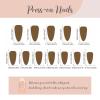 imageBABALAL Yellow Press on Nails Medium Almond Fake Nails Flower Design Acrylic Nails 3D Texture Handmade Glue on Nails 24Pcs Stiletto Full Cover False Nails Supplies Summer Nails for Women Girls