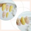 imageBABALAL Yellow Press on Nails Medium Almond Fake Nails Flower Design Acrylic Nails 3D Texture Handmade Glue on Nails 24Pcs Stiletto Full Cover False Nails Supplies Summer Nails for Women Girls