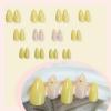 imageBABALAL Yellow Press on Nails Medium Almond Fake Nails Flower Design Acrylic Nails 3D Texture Handmade Glue on Nails 24Pcs Stiletto Full Cover False Nails Supplies Summer Nails for Women Girls