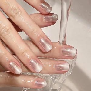 imageBABALAL Fall Press on Nails Medium Square Fake Nails Brown Leaf Glue on Nails Green Glossy Manicure Squoval 24Pcs Acrylic Nails for Women and GirlsBfnq122