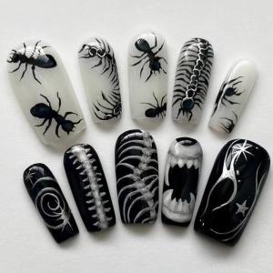 imageBABALAL Square Press on Nails Medium Fake Nails Pink Leopard French Tip Glue on Nails Y2K Artificial Nails 3d Flower Handmade Acrylic Nails with Charm 24Pcs Squoval Full Cover Nails for Women GirlsBNO02