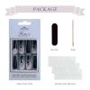 imageBABALAL Long Press on Nails Black Flame Design Fake Nails Coffin Acrylic Nails Fingernails Glossy Acrylic Nail Tips for Women and Girls 30Pcs