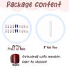 imageBABALAL Coffin Press on Nails Long Fake Nails White French Tip Glue on Nails 3D Flower Butterfly Rhinestone Design Glossy Acrylic Nails 24Pcs Ballerina Stick on Nails for Women and GirlsBBFNH19blue