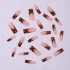 imageBABALAL Coffin Press on Nails Long Fake Nails White French Tip Glue on Nails 3D Flower Butterfly Rhinestone Design Glossy Acrylic Nails 24Pcs Ballerina Stick on Nails for Women and GirlsBBFNH20brown