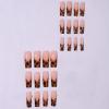 imageBABALAL Coffin Press on Nails Long Fake Nails White French Tip Glue on Nails 3D Flower Butterfly Rhinestone Design Glossy Acrylic Nails 24Pcs Ballerina Stick on Nails for Women and GirlsBBFNH20brown