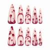imageBABALAL Short Oval Press on Nails Black Bling Fake Nails Spider Web Glue on 24Pcs Round Goth Stick on Halloween False Nails Press onANHA202
