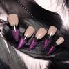 imageBABALAL Short Oval Press on Nails Black Bling Fake Nails Spider Web Glue on 24Pcs Round Goth Stick on Halloween False Nails Press onANHA203