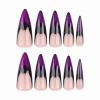 imageBABALAL Short Oval Press on Nails Black Bling Fake Nails Spider Web Glue on 24Pcs Round Goth Stick on Halloween False Nails Press onANHA203