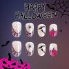 imageBABALAL Short Oval Press on Nails Black Bling Fake Nails Spider Web Glue on 24Pcs Round Goth Stick on Halloween False Nails Press onANHA204