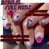 imageBABALAL Short Oval Press on Nails Black Bling Fake Nails Spider Web Glue on 24Pcs Round Goth Stick on Halloween False Nails Press onANHA204