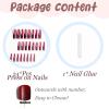 imageBABALAL Short Oval Press on Nails Black Bling Fake Nails Spider Web Glue on 24Pcs Round Goth Stick on Halloween False Nails Press onANHA205