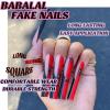imageBABALAL Short Oval Press on Nails Black Bling Fake Nails Spider Web Glue on 24Pcs Round Goth Stick on Halloween False Nails Press onANHA205