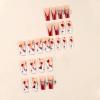 imageBABALAL Halloween Press on Nails Long Coffin Fake Nail Black Glue ons Green French Tip Ghost Design Acrylic False Nails Ballerina 24Pcs Manicure Full Cover ArtificialFNP12heart