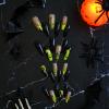 imageBABALAL Halloween Press on Nails Long Coffin Fake Nail Black Glue ons Green French Tip Ghost Design Acrylic False Nails Ballerina 24Pcs Manicure Full Cover ArtificialFNP07ghost