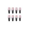 imageBABALAL Press on Nails Long Square Fake Nails Black French Tip Glue ons with Bow Charm Rhinestone Shiny Supplies 24Pcs Manicure Full Cover Acrylic False NailsO05