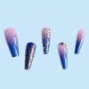 imageBABALAL Press on Nails Long Square Fake Nails Black French Tip Glue ons with Bow Charm Rhinestone Shiny Supplies 24Pcs Manicure Full Cover Acrylic False NailsO09