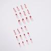 imageBABALAL Press on Nails Long Square Fake Nails Black French Tip Glue ons with Bow Charm Rhinestone Shiny Supplies 24Pcs Manicure Full Cover Acrylic False NailsRed Swirl