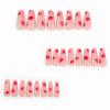 imageBABALAL Press on Nails Long Square Fake Nails Black French Tip Glue ons with Bow Charm Rhinestone Shiny Supplies 24Pcs Manicure Full Cover Acrylic False NailsO09lips