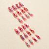 imageBABALAL Press on Nails Long Square Fake Nails Black French Tip Glue ons with Bow Charm Rhinestone Shiny Supplies 24Pcs Manicure Full Cover Acrylic False NailsO09pink