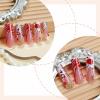 imageBABALAL Press on Nails Long Square Fake Nails Black French Tip Glue ons with Bow Charm Rhinestone Shiny Supplies 24Pcs Manicure Full Cover Acrylic False NailsO105