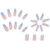 imageBABALAL Press on Nails Long Square Fake Nails Black French Tip Glue ons with Bow Charm Rhinestone Shiny Supplies 24Pcs Manicure Full Cover Acrylic False NailsO29