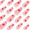 imageBABALAL Press on Nails Long Square Fake Nails Black French Tip Glue ons with Bow Charm Rhinestone Shiny Supplies 24Pcs Manicure Full Cover Acrylic False NailsO09lips