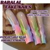 imageBABALAL Curved Press on Nails Extra Long Square Fake Nails Blue Glue on Full Cover Cheetah Leopard Flower 3d Handmade Acrylic Women Reusable Stick on 20PCS Custom DIY with CharmANF03colorful
