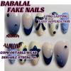 imageBABALAL Press on Nails Medium Almond Fake Nails Spider Web Gothic Glue on Brown Orange Fall Acrylic Halloween Design 24Pcs Glossy Full Cover False NailsBNS03