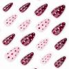 imageBABALAL Press on Nails Medium Almond Fake Nails Spider Web Gothic Glue on Brown Orange Fall Acrylic Halloween Design 24Pcs Glossy Full Cover False NailsBNS12