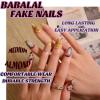imageBABALAL Press on Nails Medium Almond Fake Nails Spider Web Gothic Glue on Brown Orange Fall Acrylic Halloween Design 24Pcs Glossy Full Cover False NailsBNS13