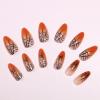 imageBABALAL Press on Nails Medium Almond Fake Nails Spider Web Gothic Glue on Brown Orange Fall Acrylic Halloween Design 24Pcs Glossy Full Cover False NailsBNS12spider