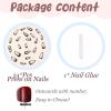 imageBABALAL Press on Nails Medium Almond Fake Nails Spider Web Gothic Glue on Brown Orange Fall Acrylic Halloween Design 24Pcs Glossy Full Cover False NailsBNS07