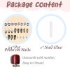 imageBABALAL Press on Nails Medium Almond Fake Nails Spider Web Gothic Glue on Brown Orange Fall Acrylic Halloween Design 24Pcs Glossy Full Cover False NailsBNS11