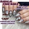 imageBABALAL Press on Nails Medium Almond Fake Nails Spider Web Gothic Glue on Brown Orange Fall Acrylic Halloween Design 24Pcs Glossy Full Cover False NailsBNS07