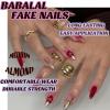 imageBABALAL Press on Nails Medium Almond Fake Nails Spider Web Gothic Glue on Brown Orange Fall Acrylic Halloween Design 24Pcs Glossy Full Cover False NailsBNS06