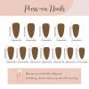 imageBABALAL Press on Nails Medium Almond Fake Nails Spider Web Gothic Glue on Brown Orange Fall Acrylic Halloween Design 24Pcs Glossy Full Cover False NailsBNS05