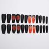 imageBABALAL Coffin Press On Nails Long Fake Nails Brown Fall Flower Acrylic Glossy 24Pcs Reusable Full Cover False NailsFNT01black