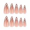 imageBABALAL Coffin Press On Nails Long Fake Nails Brown Fall Flower Acrylic Glossy 24Pcs Reusable Full Cover False NailsFNT06cheetah
